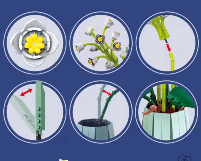 Gift Home Decoration Orchid Building Blocks Potted Plants