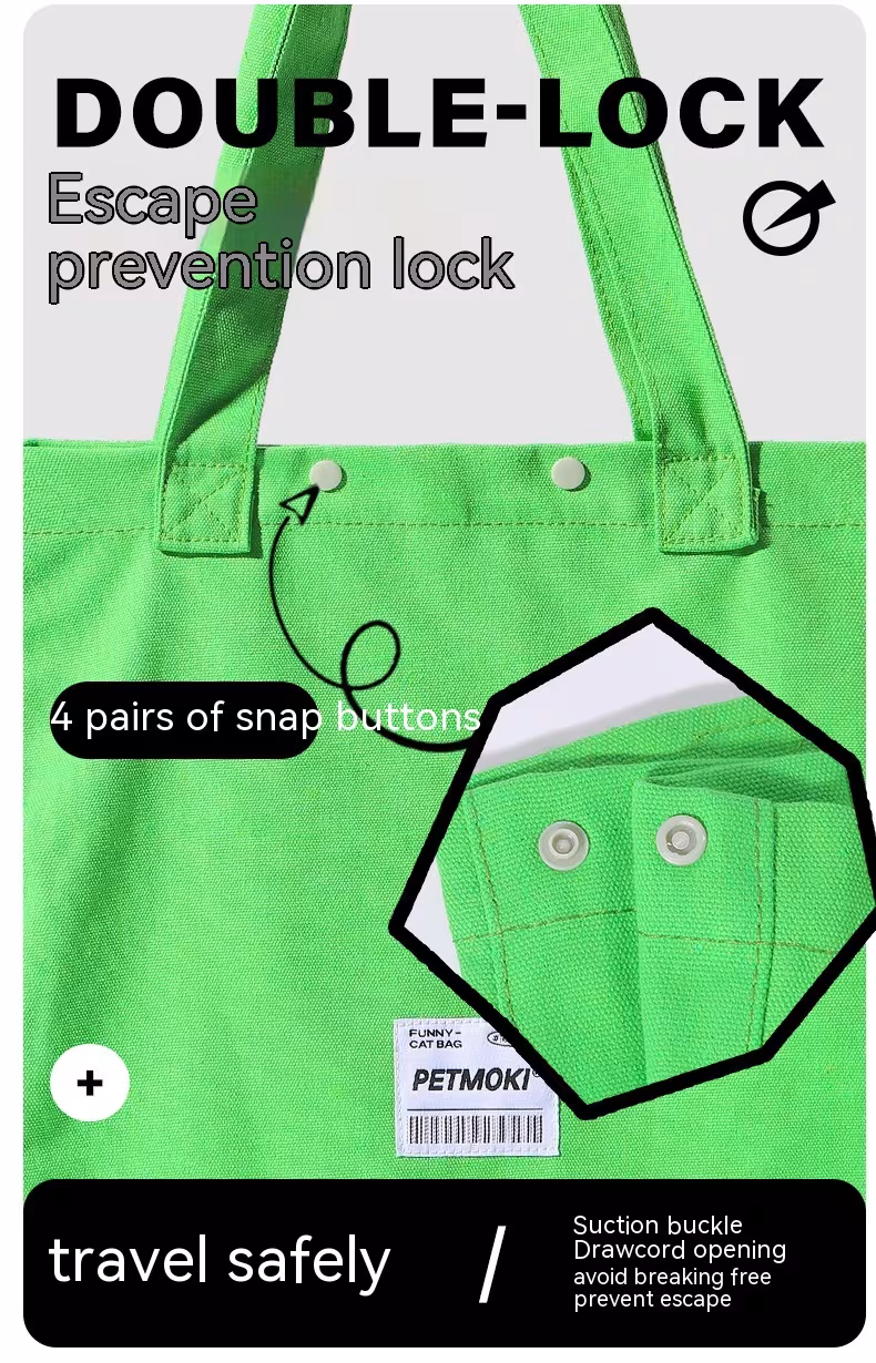 Large Capacity Pet Cat Bag Multifunctional Breathable Dog Canvas Carrier Bag Escape-proof Pet Shoulder Carrying Bag Pet Supplies
