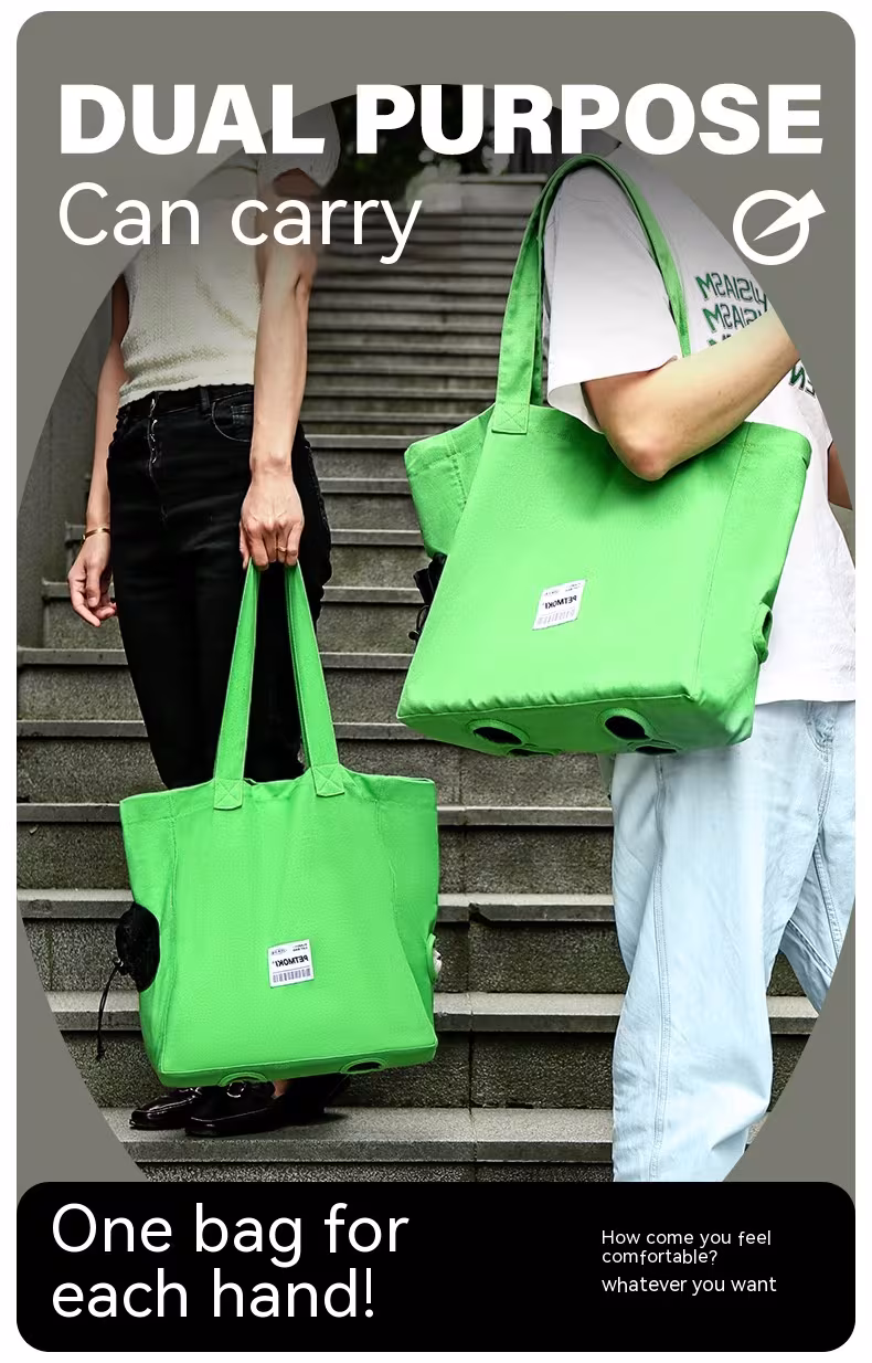 Large Capacity Pet Cat Bag Multifunctional Breathable Dog Canvas Carrier Bag Escape-proof Pet Shoulder Carrying Bag Pet Supplies