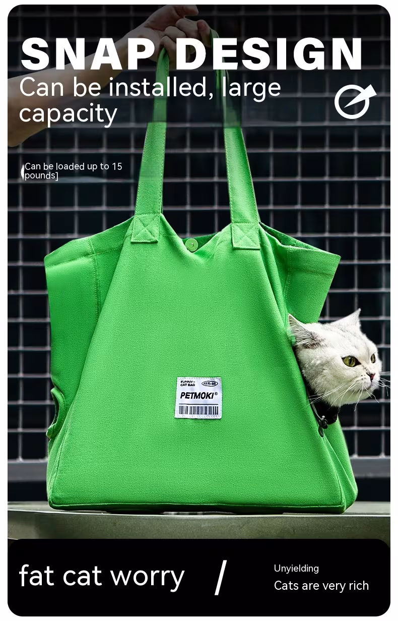 Large Capacity Pet Cat Bag Multifunctional Breathable Dog Canvas Carrier Bag Escape-proof Pet Shoulder Carrying Bag Pet Supplies