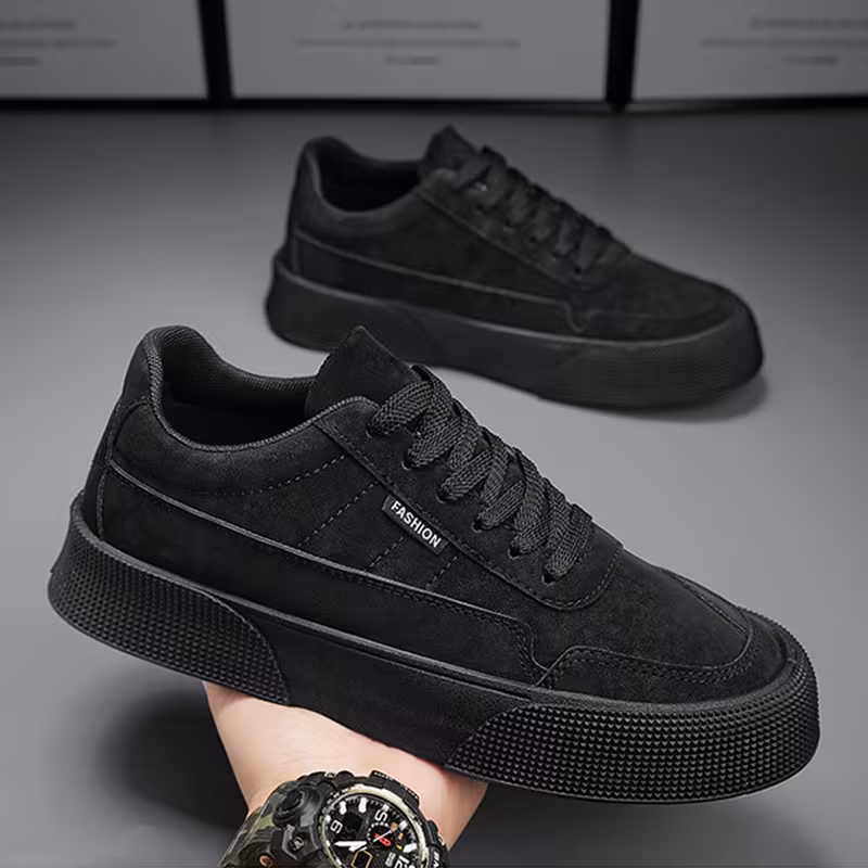 Casual Board Flat Shoes Men Breathable Thick-soled Lace-up Sneakers For Walking Running