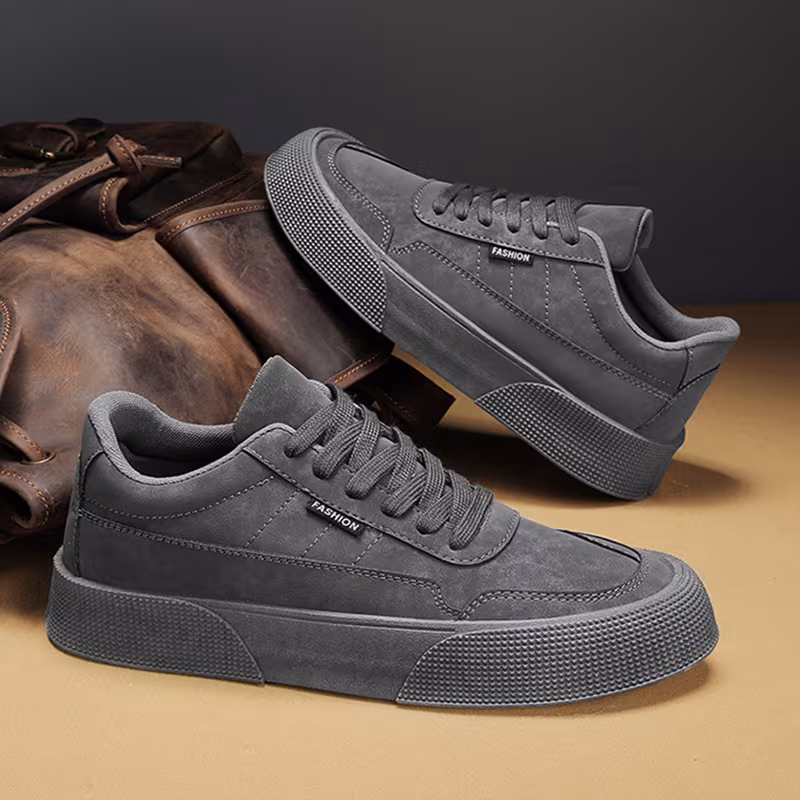 Casual Board Flat Shoes Men Breathable Thick-soled Lace-up Sneakers For Walking Running