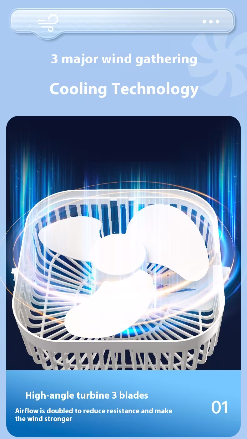 Household Cooling Fan Usb Rechargeable Head Adjustable Air Cooling Water Cooled Air Conditioning Tank Low Noise Air Cooler Fans