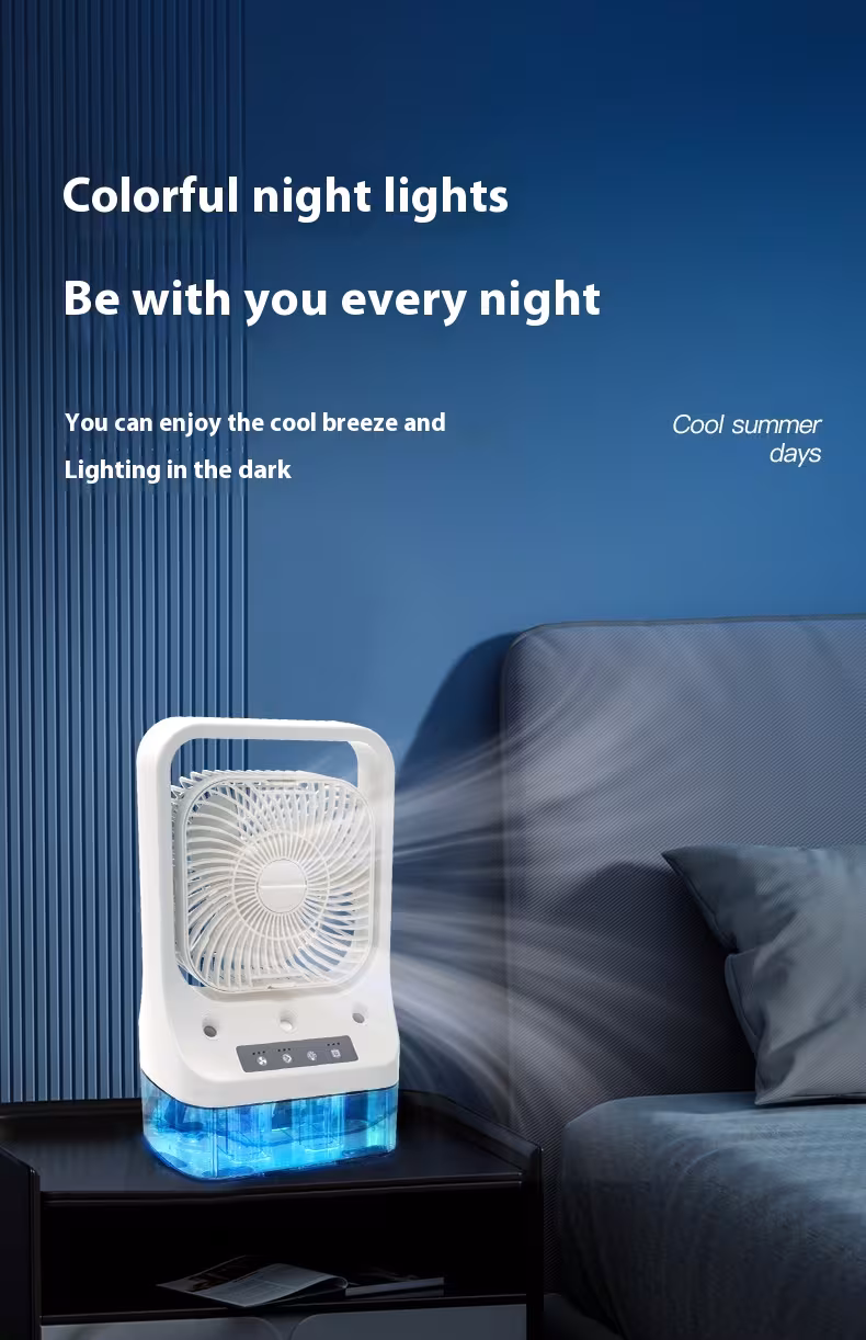 Household Cooling Fan Usb Rechargeable Head Adjustable Air Cooling Water Cooled Air Conditioning Tank Low Noise Air Cooler Fans