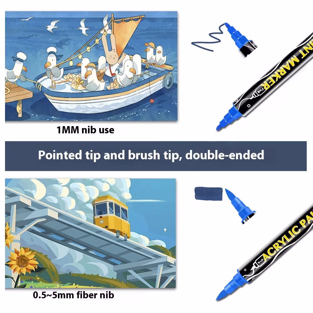 Acrylic Marker Pen Double-headed Stackable Water-based Paint Brush