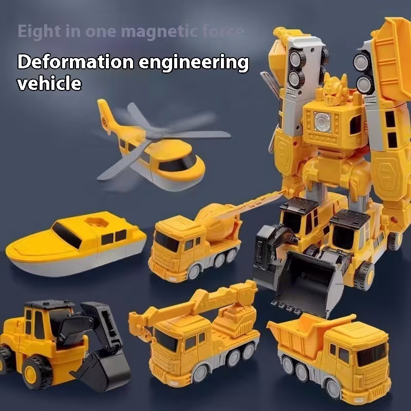 Magnetic Deformation Engineering Car Children's Toy Car Building Blocks Toy