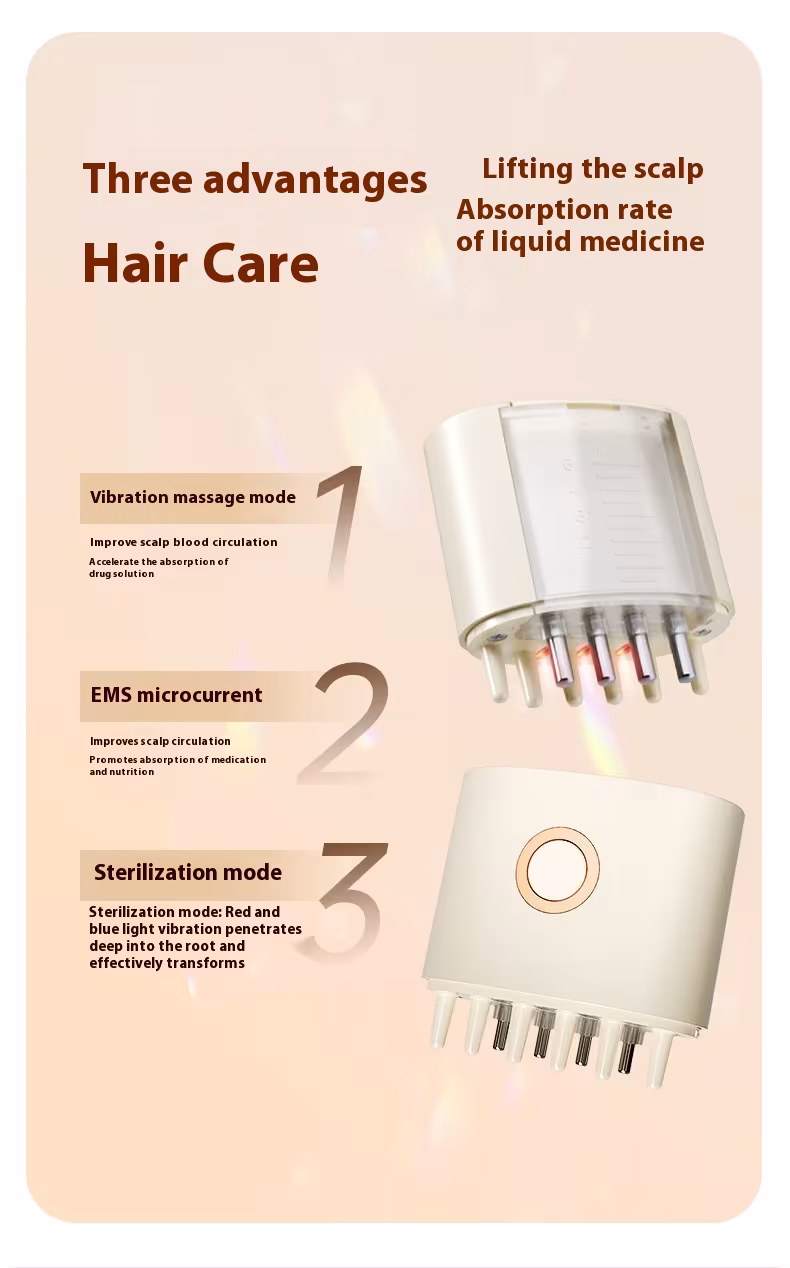 Scalp Medicine Supplying Device Head Essential Roll-out Massage Comb