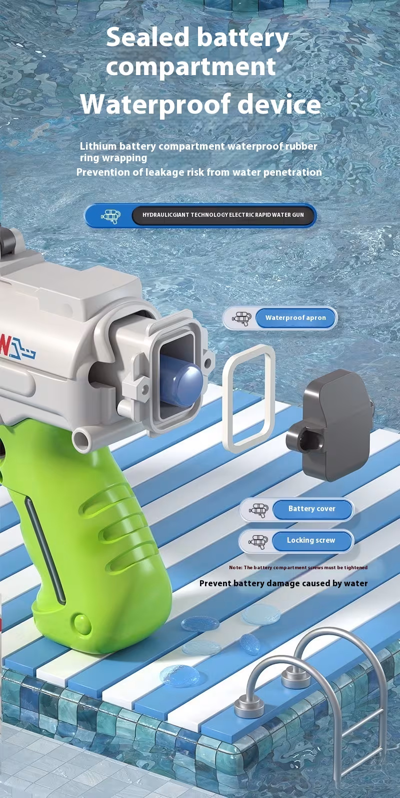 Electric Water Gun Toy Full-automatic Large Capacity Beach Water Playing Toy