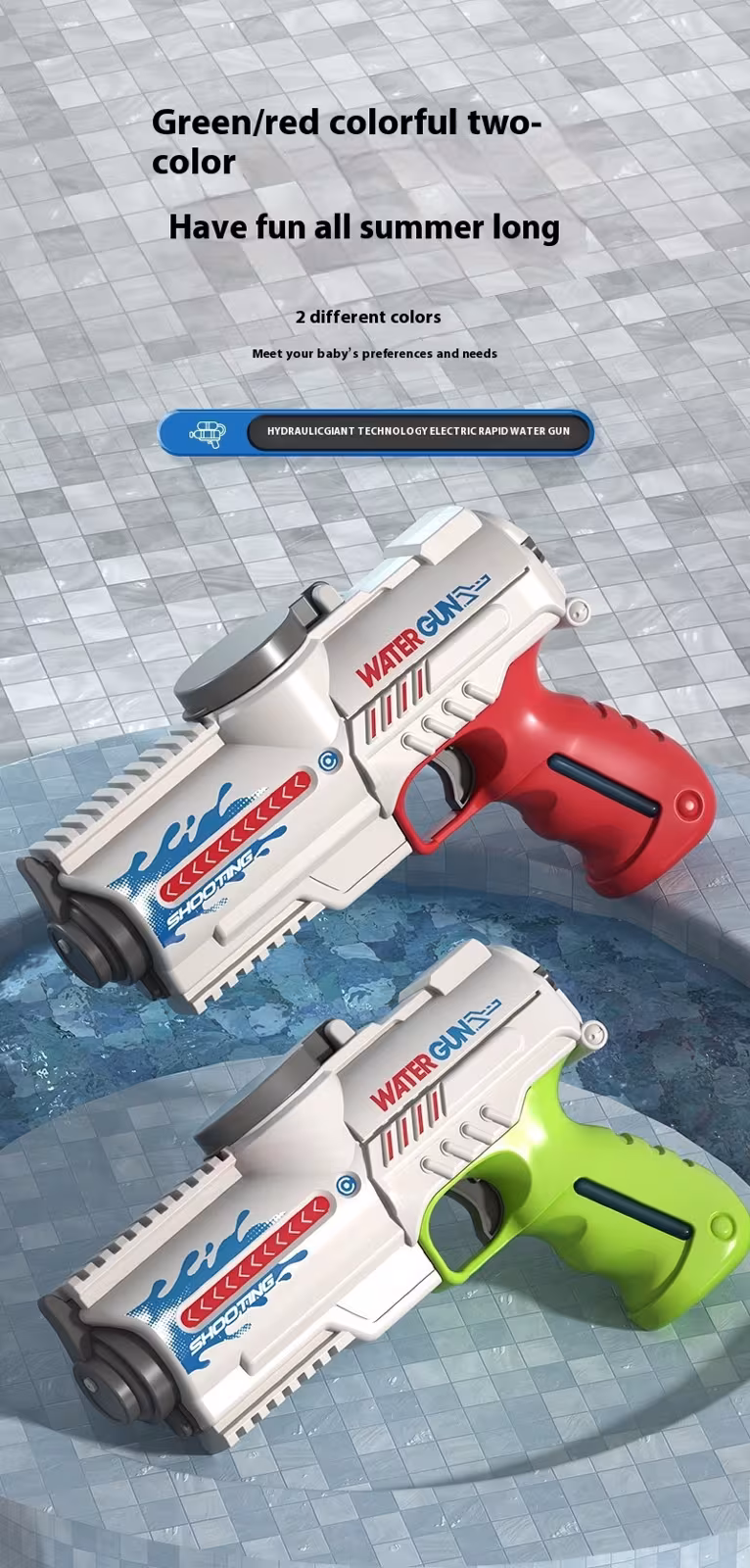Electric Water Gun Toy Full-automatic Large Capacity Beach Water Playing Toy