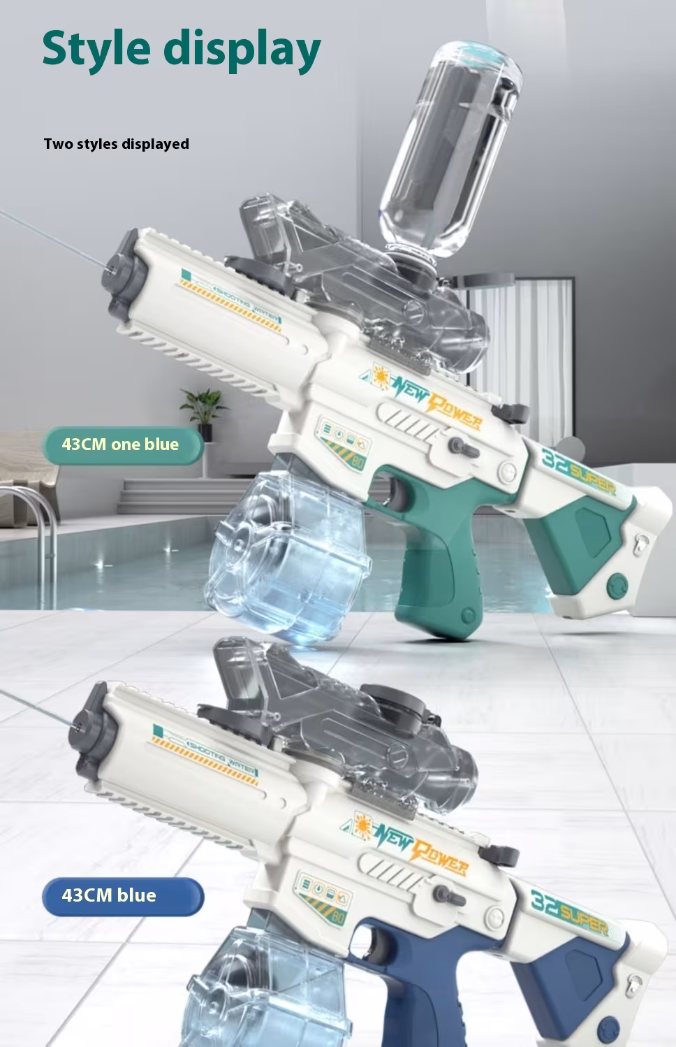 Electric Water Gun Toy Full-automatic Large Capacity Beach Water Playing Toy