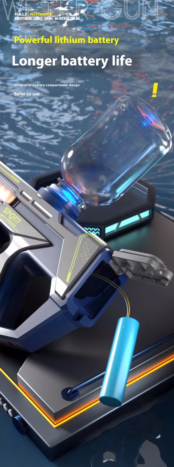 Children's Full-automatic Water-absorbing Electric Water Gun Toy