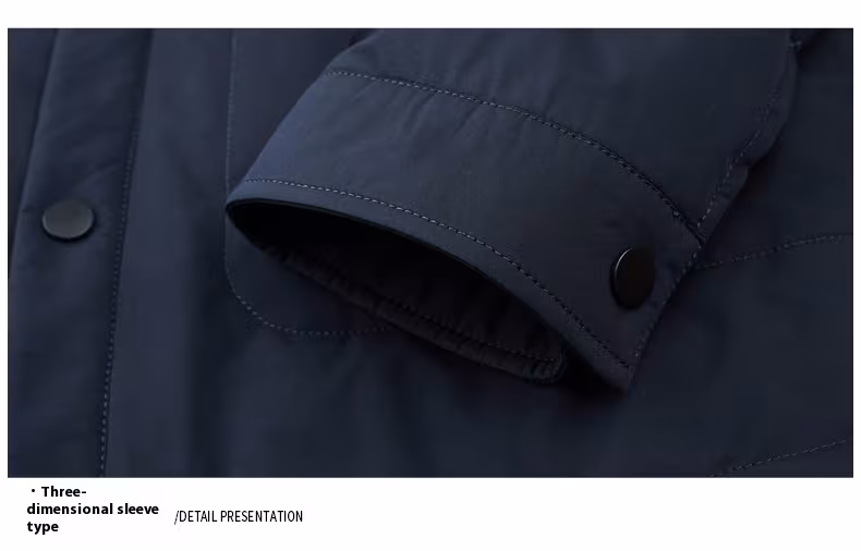 Fall Winter Men Jacket Lapel Fashion Business Lightweight Silk Cotton-padded Coat