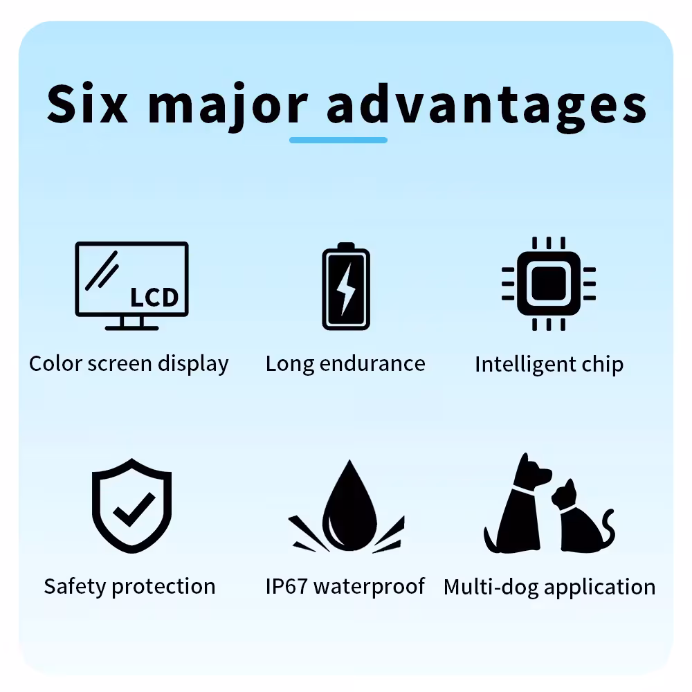 Smart Automatic Anti Barking Dog Collar Rechargeable Bark Stopper Stop Barking HD Digital Display IP67 Waterproof Collar For Dogs Pet Products