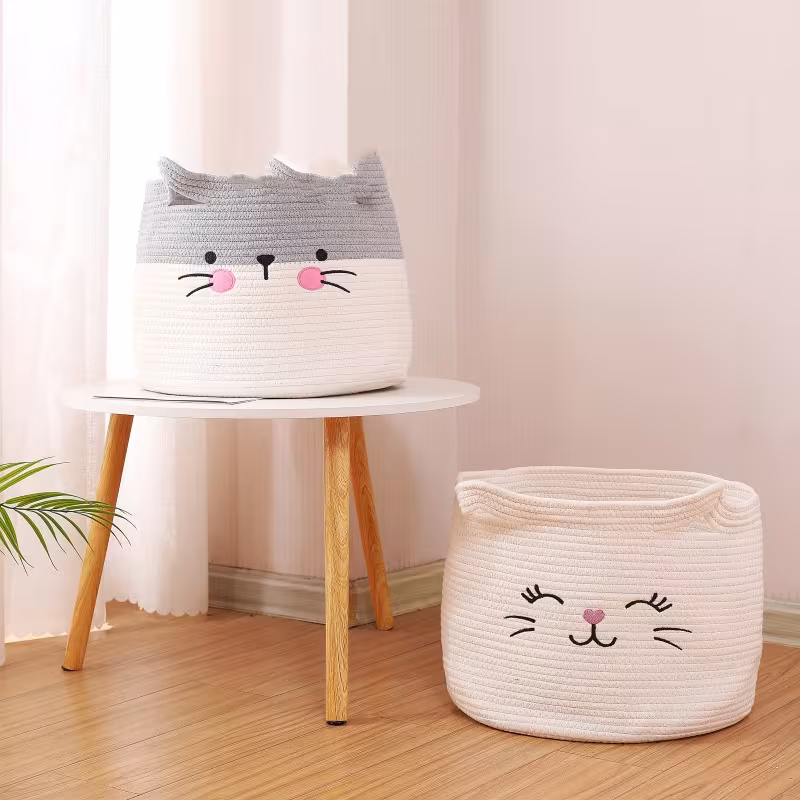 Hand-woven Cotton Thread Storage Storage Basket