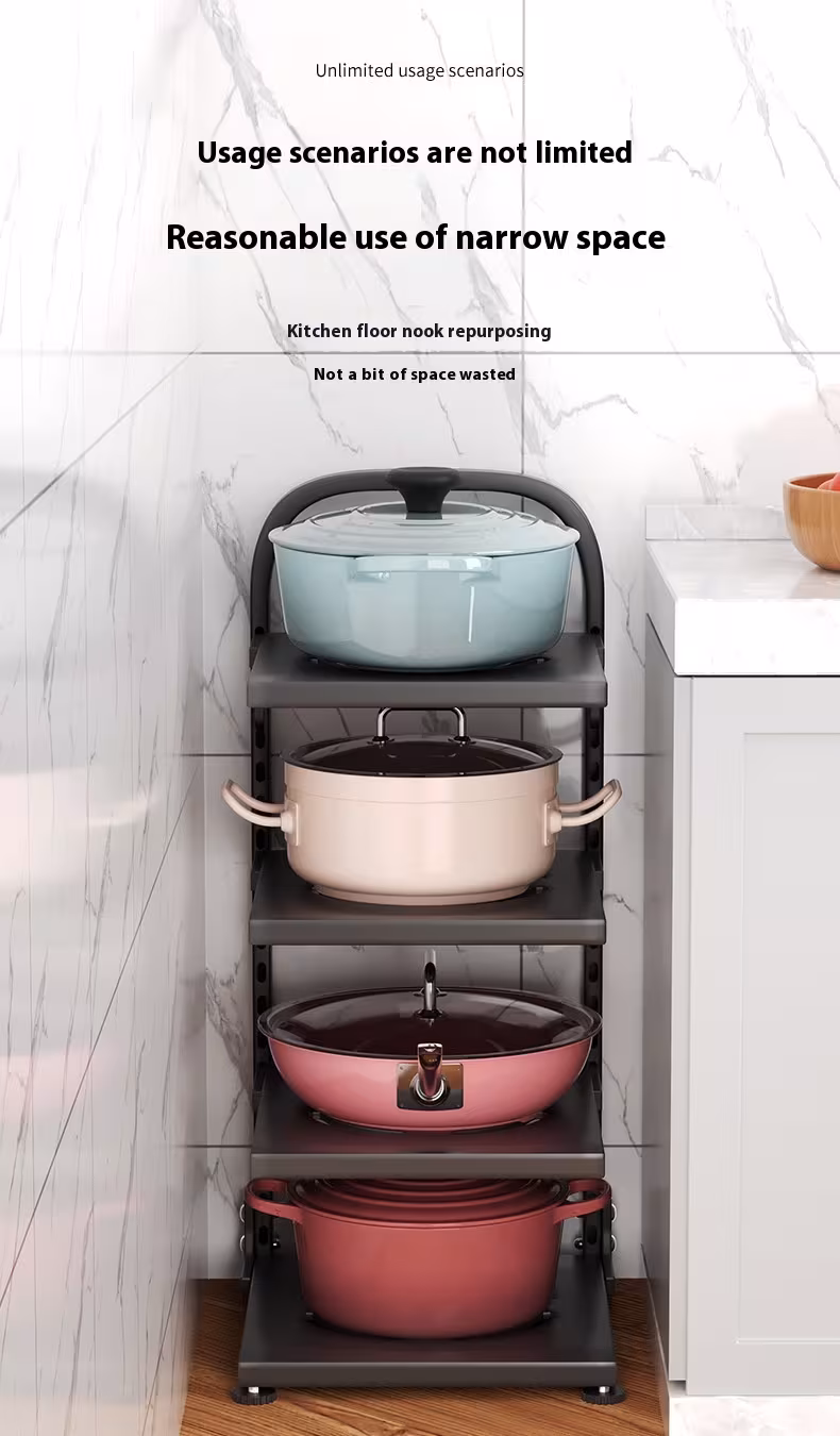 Kitchen Countertop Pot Rack Carbon Steel Adjustable