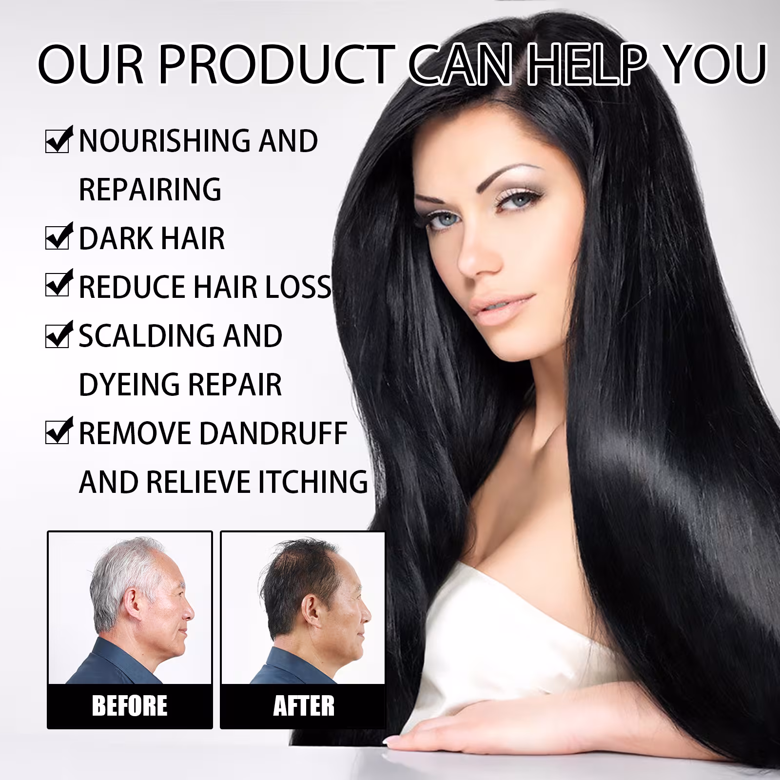 Deep Repair Hair Care Dandruff Removal Itching Relieving Shampoo