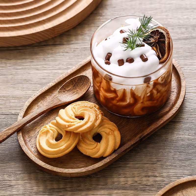 Tableware Dessert Bowl Wooden Tray