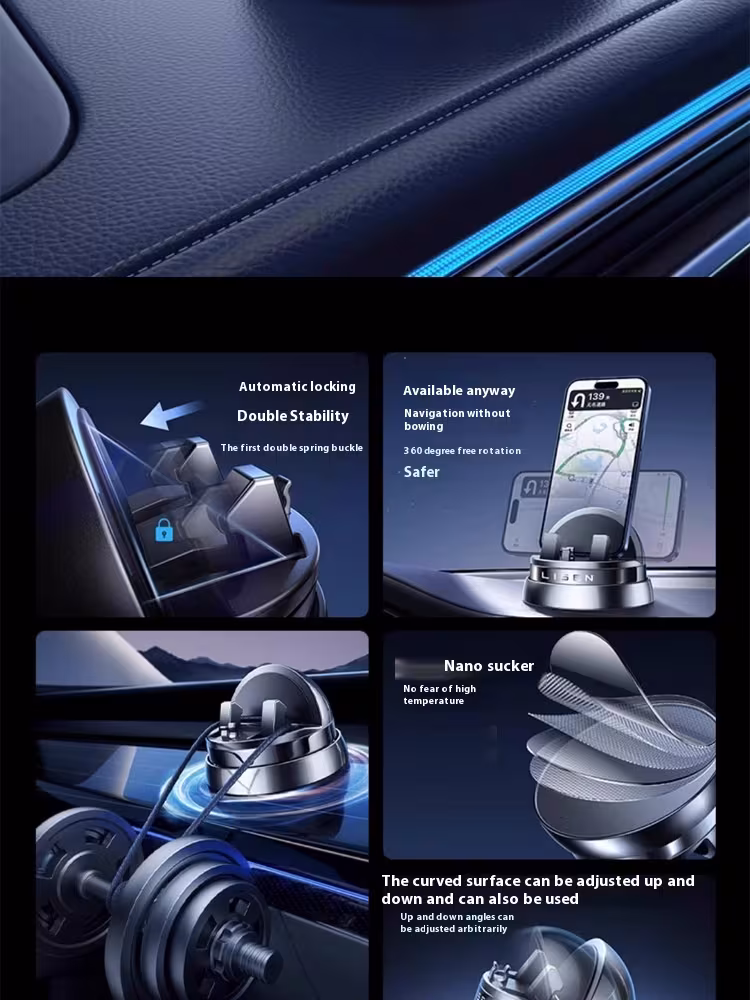 Automobile Instrument Panel 360 Degree Rotatable Non-slip Mobile Phone Holder
