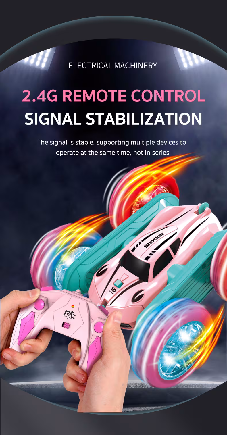 Remote Control Stunt Car Light Wheel Swing Arm Double-sided Rolling Car Toy