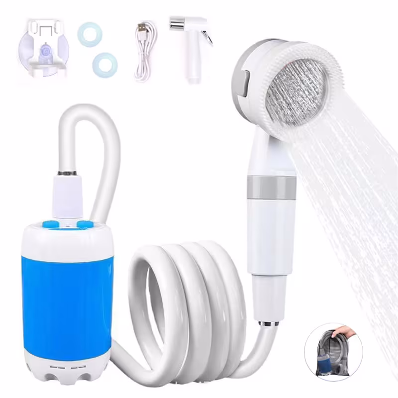 Outdoor Camping Shower Portable Electric Shower Gadgets Waterproof 5000mAh Rechargeable Battery Powered For Hiking Traveling