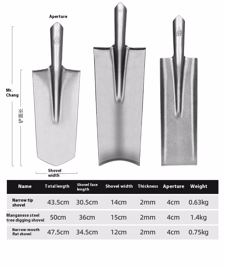 Military Seal Steel Spade Tip Shovel Spade Manganese Steel Thickened