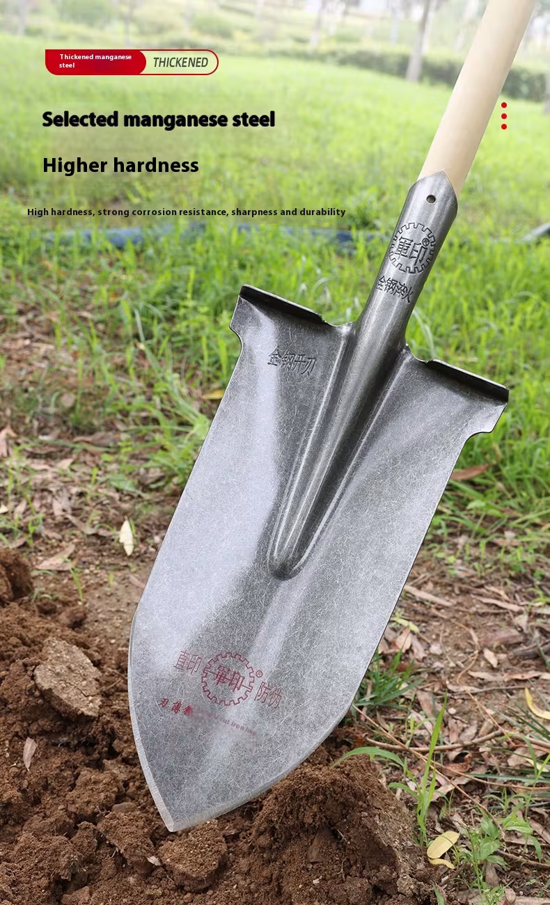 Military Seal Steel Spade Tip Shovel Spade Manganese Steel Thickened