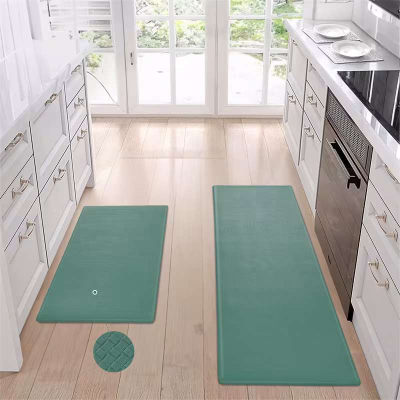 Kitchen Floor Mat Two-piece Set Of Non-slip, Waterproof And Easy To Scrub For Home, Kitchen