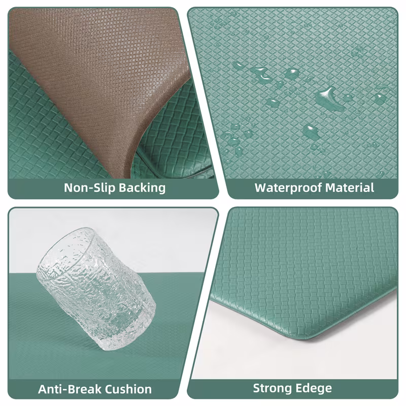 Kitchen Floor Mat Two-piece Set Of Non-slip, Waterproof And Easy To Scrub For Home, Kitchen
