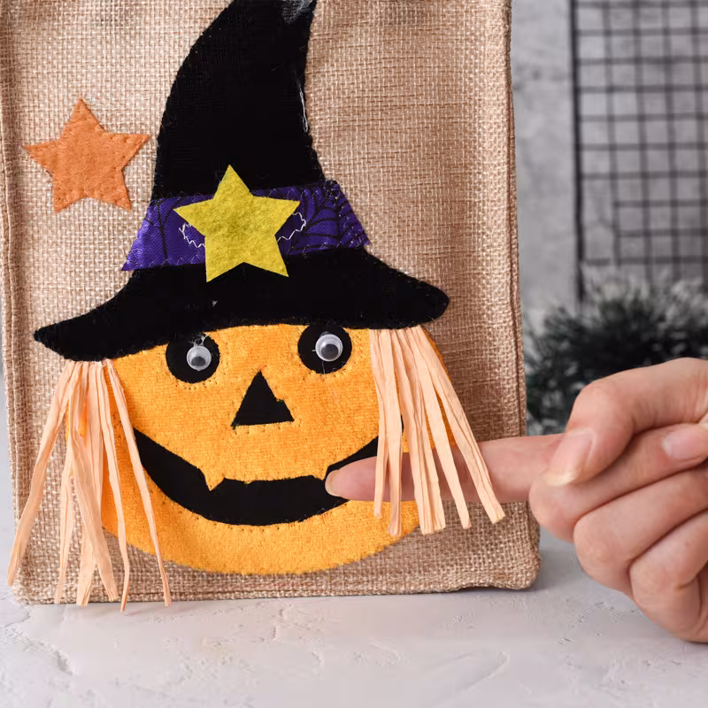 Halloween Candy Tote Bag For Kids Funny Creative Witch Skull Pumpkin Gift Handbag Small Jewelry Props Shopping Bags