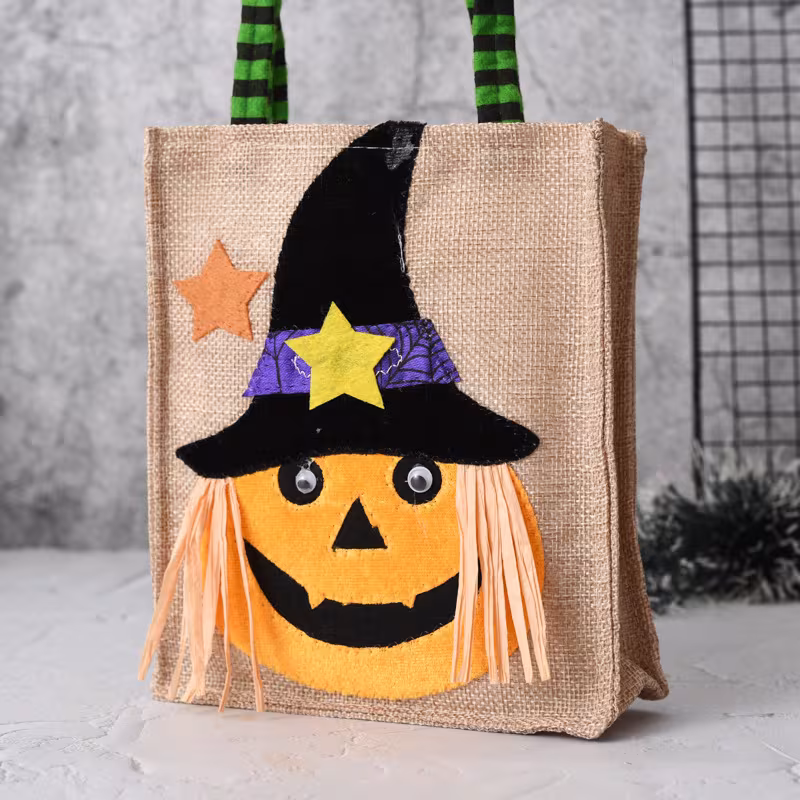 Halloween Candy Tote Bag For Kids Funny Creative Witch Skull Pumpkin Gift Handbag Small Jewelry Props Shopping Bags