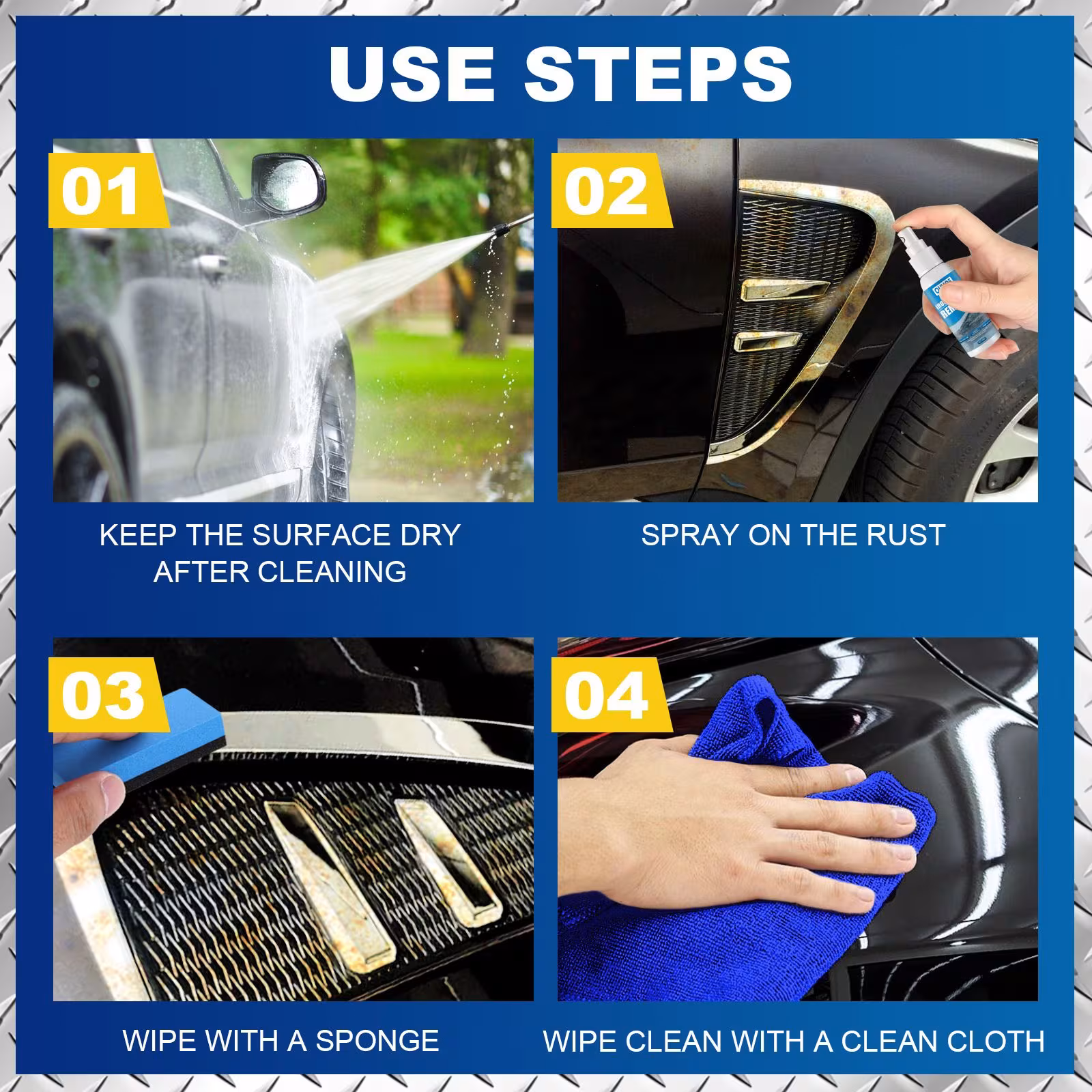 OUHOE Car Iron Powder Rust Remover Spray Anti Rust Rust Remover Car Supplies Stain Remover Rust Remover Cleaning Supplies