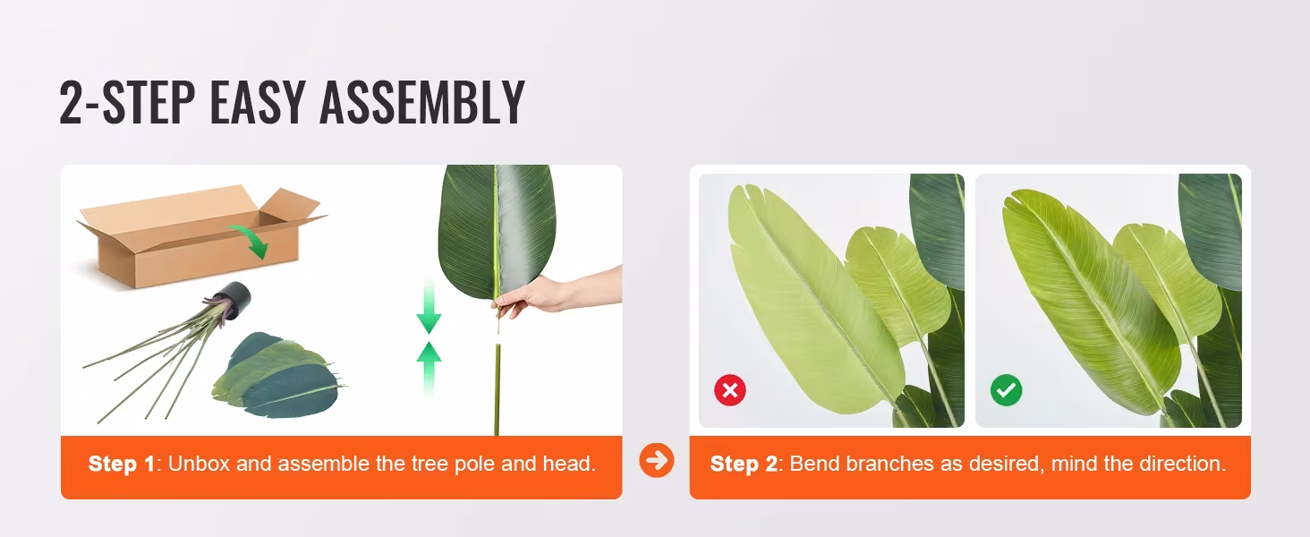 Artificial Birds Of Paradise Tree, 5 FT Tall Faux Plant, PE Material & Anti-Tip Tilt Protection Low-Maintenance Plant, Lifelike Green Fake Tree For Home Office Warehouse Decor Indoor Outdoor