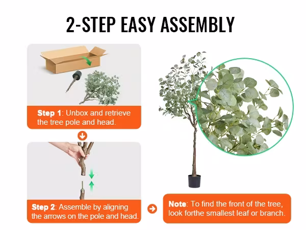 Artificial Eucalyptus Tree, 6 FT Tall Faux Plant, Secure PE Material & Anti-Tip Tilt Protection Low-Maintenance Plant, Lifelike Green Fake Potted Tree For Home Office Decor Indoor Outdoor