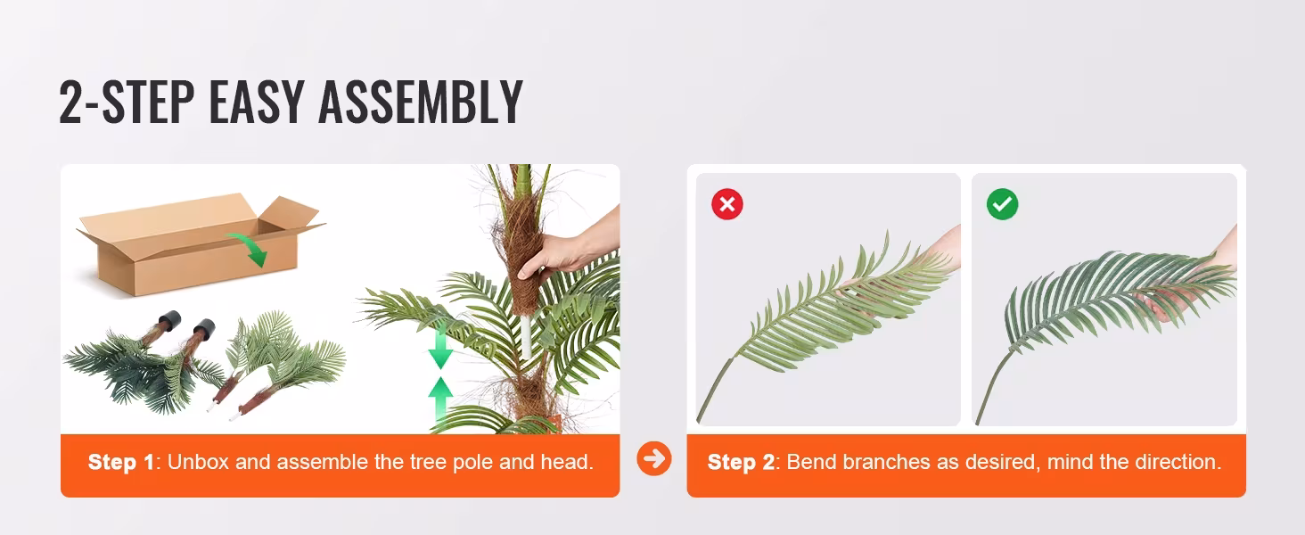Artificial Palm Tree, 4 FT Tall Faux Plant, Secure PE Material & Anti-Tip Tilt Protection Low-Maintenance Plant, Lifelike Green Fake Tree For Home Office Warehouse Decor Indoor Outdoor
