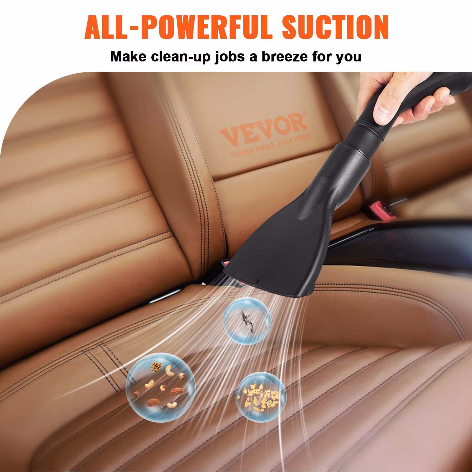VEVOR Wet Dry Vac, 2.6 Gallon, 2.5 Peak HP, 3 In 1 Shop Vacuum With Blowing Function, Portable With Attachments To Clean Floor, Upholstery, Gap, Car, ETL Listed, Yellow