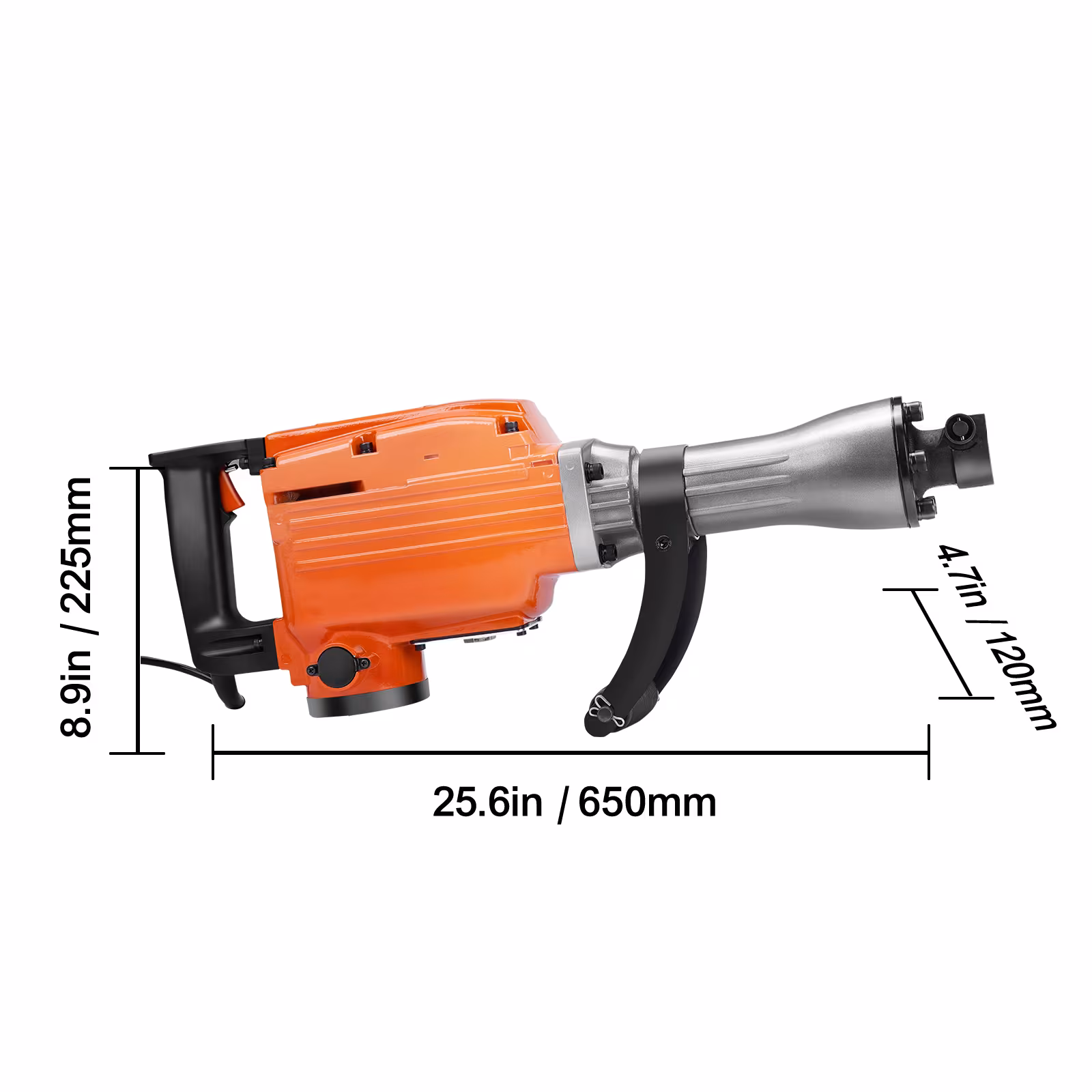 VEVOR Demolition Jack Hammer, 2200W 1400 BPM Jack Hammer Concrete Breaker, Heavy Duty Electric Jack Hammer 6pcs Chisels Bit With Gloves, Swiveling Front Handle For Trenching And Breaking Holes