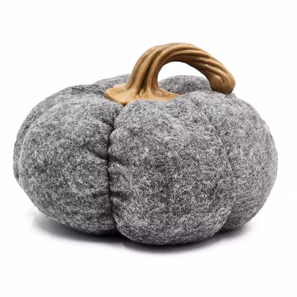 Set Of 3, 8.3x8.3x5.5 Gray Pumpkin, Pumpkin Ornament Decor For Holiday Harvest Festival Fall Festival Thanksgiving