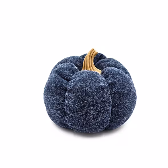 A Set Of 3 Deep Blue Pumpkin Decorations