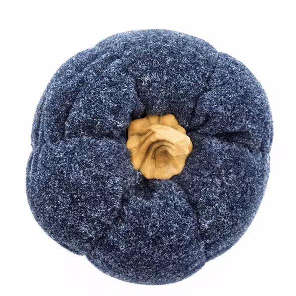 A Set Of 3 Deep Blue Pumpkin Decorations