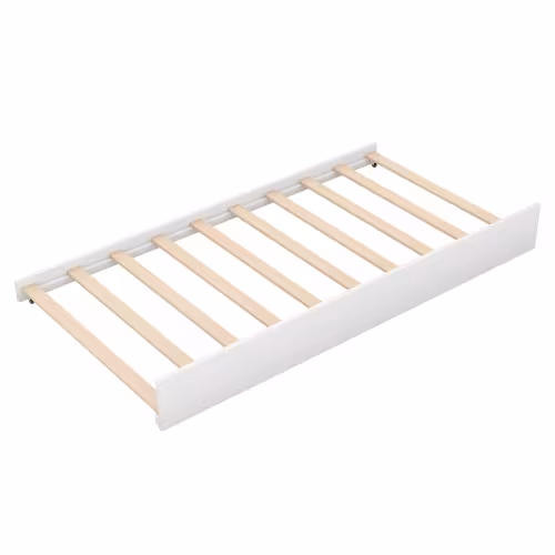 House Bed With Trundle, Can Be Decorated,White
