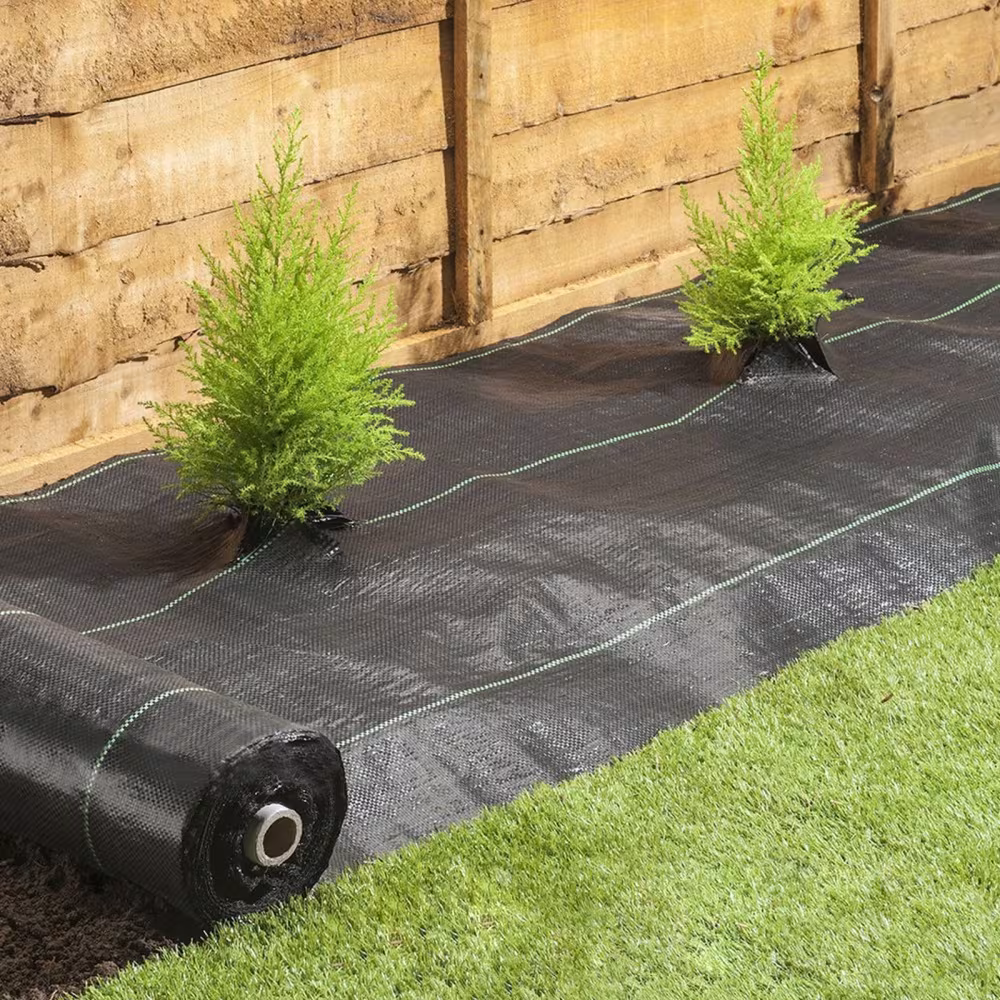 VEVOR 6FTx300FT Premium Weed Barrier Fabric Heavy Duty 3.2OZ, Woven Weed Control Fabric, High Permeability Good For Flower Bed, Geotextile Fabric For Underlayment, Polyethylene Ground Cover