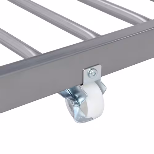 METAL BUNK BED WITH TRUNDLE SILVER