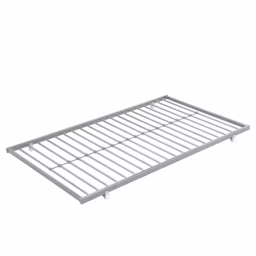 METAL BUNK BED WITH TRUNDLE SILVER