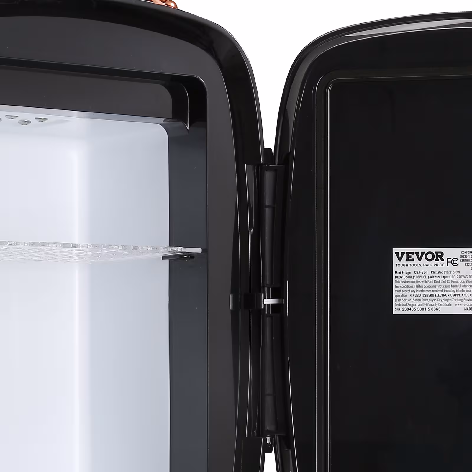 Vevor Mini Fridge, 6L Skincare Fridge With LED Light And HD Mirror, AC DC Makeup Fridges For Skin Care, Cosmetic Storage, Chill Face Mask Drink, Small Refrigerator For Bedroom Dorm Desktop, Black