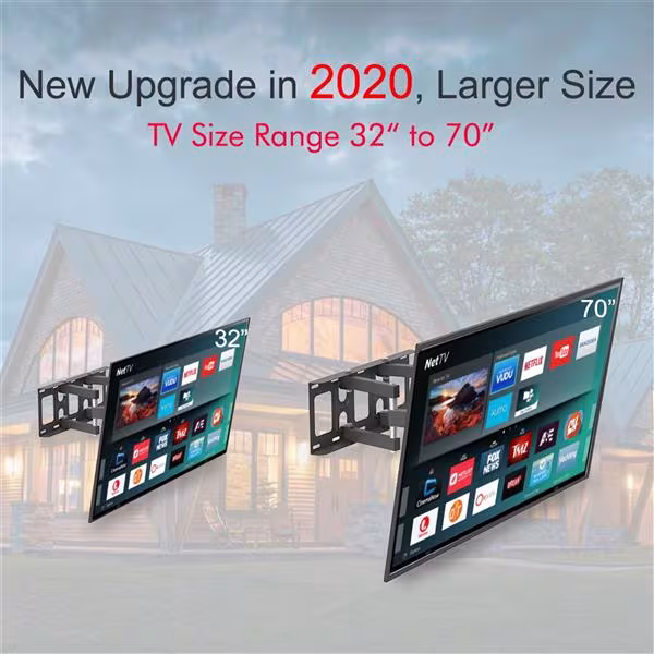 32-70 Inch Double Swing Large Base TV Stand