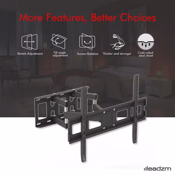 32-70 Inch Double Swing Large Base TV Stand