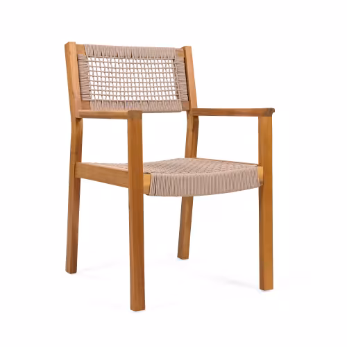 BRAIDED DINING CHAIR Light Brown