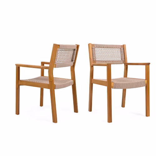 BRAIDED DINING CHAIR Light Brown