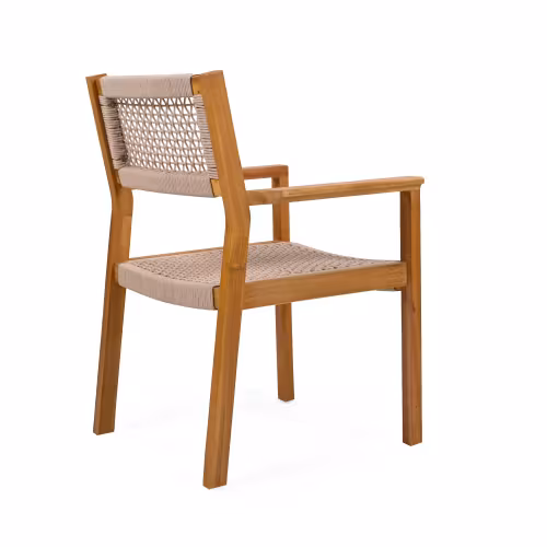 BRAIDED DINING CHAIR Light Brown