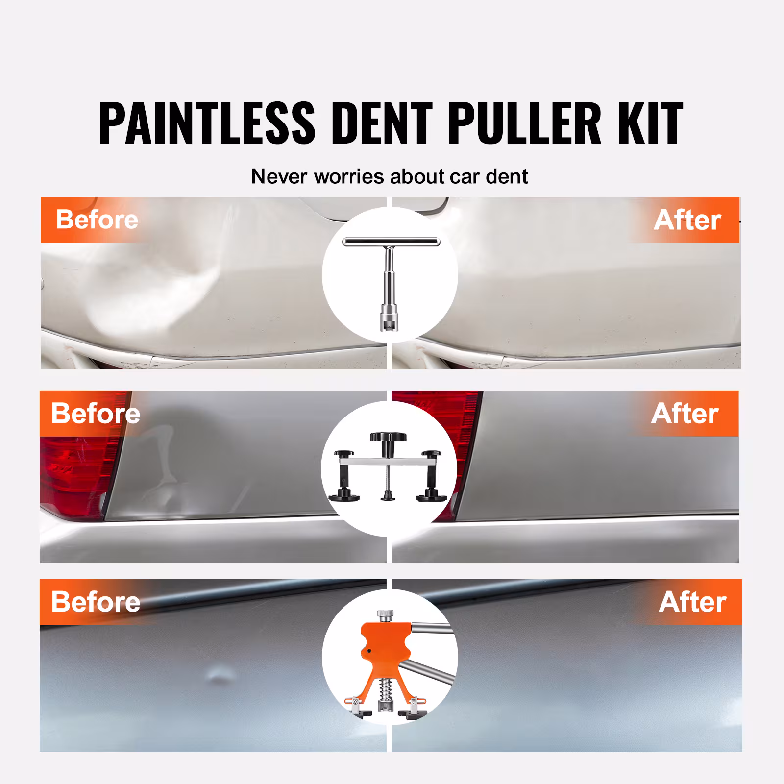 VEVOR Car Body Dent Puller Bridge Lifter Tool Paintless Hail Remover Repair Kit